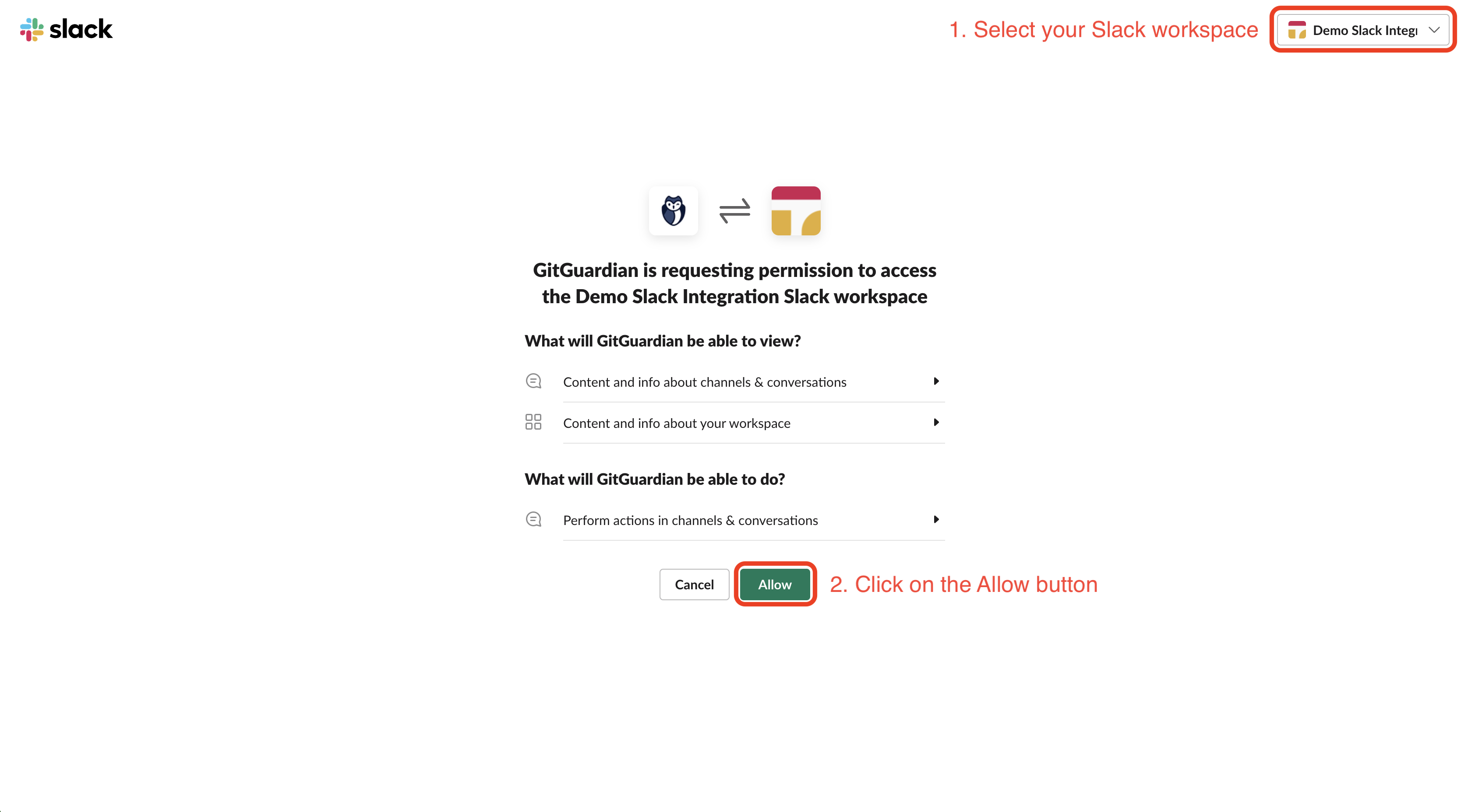 Slack permissions
